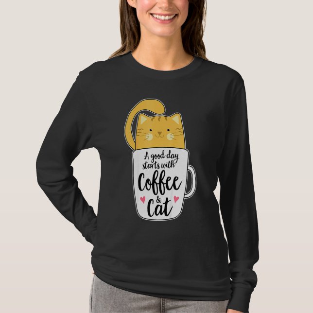 Camiseta Gato de Café Laranja (Frente)
