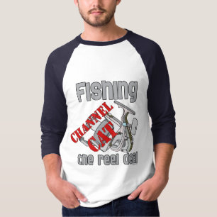Camiseta Gato de canal da pesca a pesca do negócio do