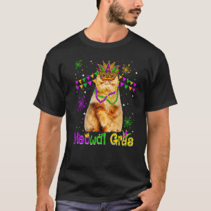 Camiseta Gato de Carnaval Máscara de Gato Persa Fofo Mardi 