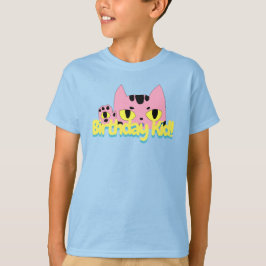 Camiseta Gato de Cartografia Rosa Rosa, de Birthday Kid Poc