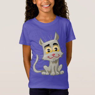 Camiseta Gato de Cartoon Adorável