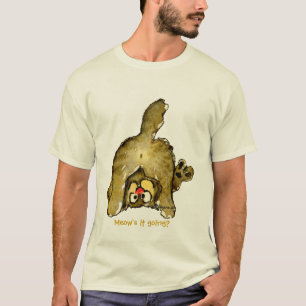 Camiseta Gato de Cartoon Engraçado Um pouco de amor! Camise