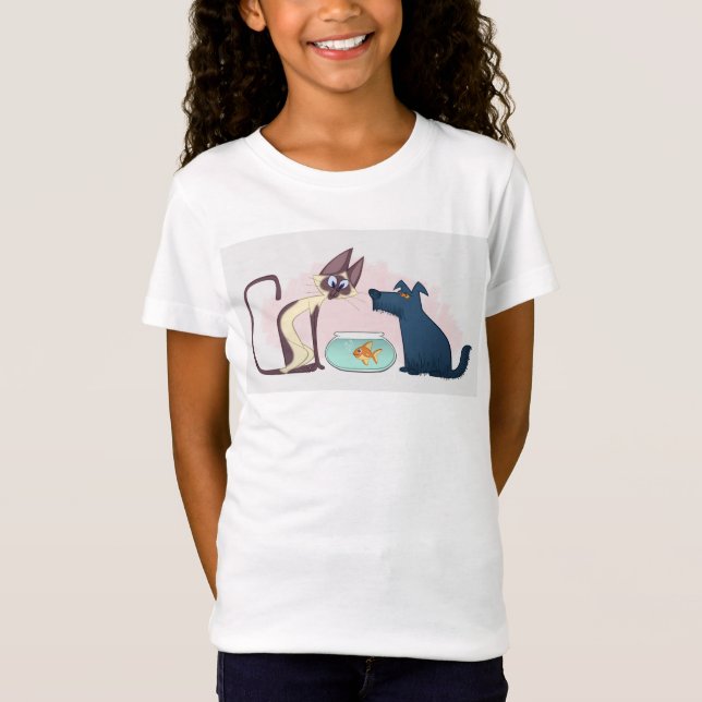 Camiseta Gato de Cartoon Gato Dourado (Frente)