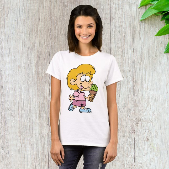 Camiseta Gato de Cartoon Gelado Sorvete Cone (Criador carregado)