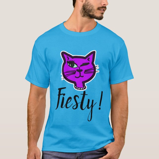 Camiseta Gato de Cartoon Roxo, Gato (Frente)