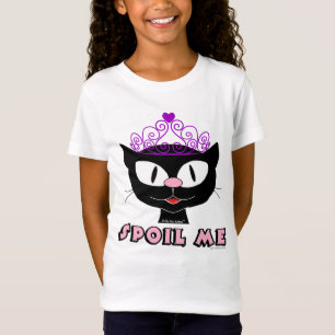 Camiseta Gato de Cartoon SPOIL ME com Garotas de Tiara Rosa