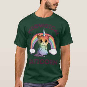 Camiseta Gato de Caticorn T Gato Garotas de Unicórnio Gatin