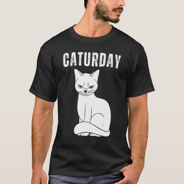 Camiseta Gato de Caturday Piada Hilariary Say Quote (Frente)