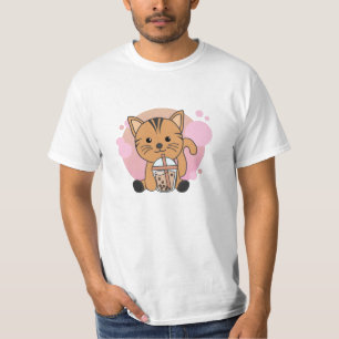 Camiseta Gato De Chá De Bolha Com Gatos De Chocolate Com An