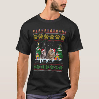 Camiseta Gato De Chapéu Noel Feio De Natal De Natal Para Ga