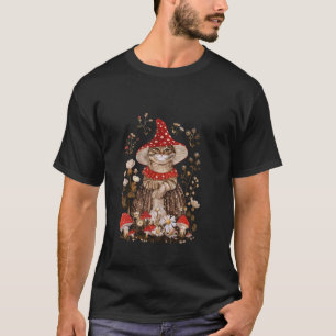 Camiseta Gato De Chapéu Vermelho Entre Flores Silvestres