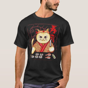 Camiseta Gato de Chef de Sushi
