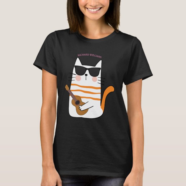 Camiseta Gato de Chibi Bonito com Presente Engraçado de Vio (Frente)
