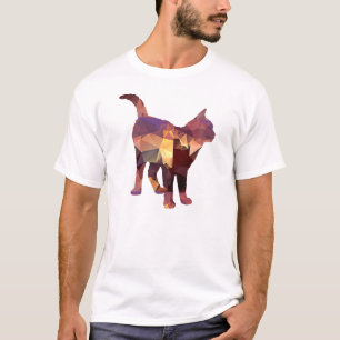 Camiseta Gato de chita ereto Brown & Tan do polígono do