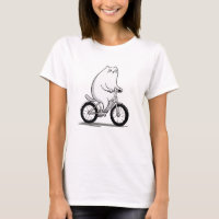 Gato de Chubby Bonito Andando de Bicicleta