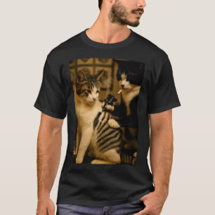 Camiseta Gato de cigarro vintage tatuado artista tatuado