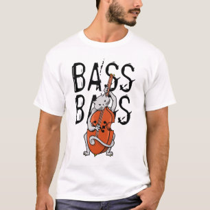 Camiseta Gato de cinza tocando um assento duplo ou ereto