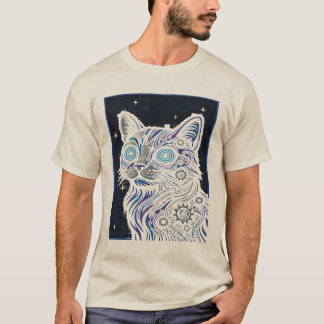 Camiseta Gato de Circuito Steampunk - Cyberpunk Feline Art