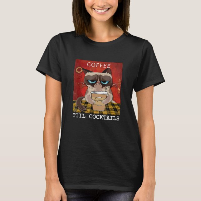 Camiseta Gato de Cocktails de Café (Frente)