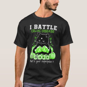 Camiseta Gato de conscientização sobre doença celíaca que e
