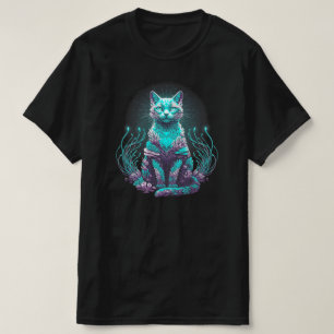 Camiseta Gato de Coral Místico APENAS PRETO