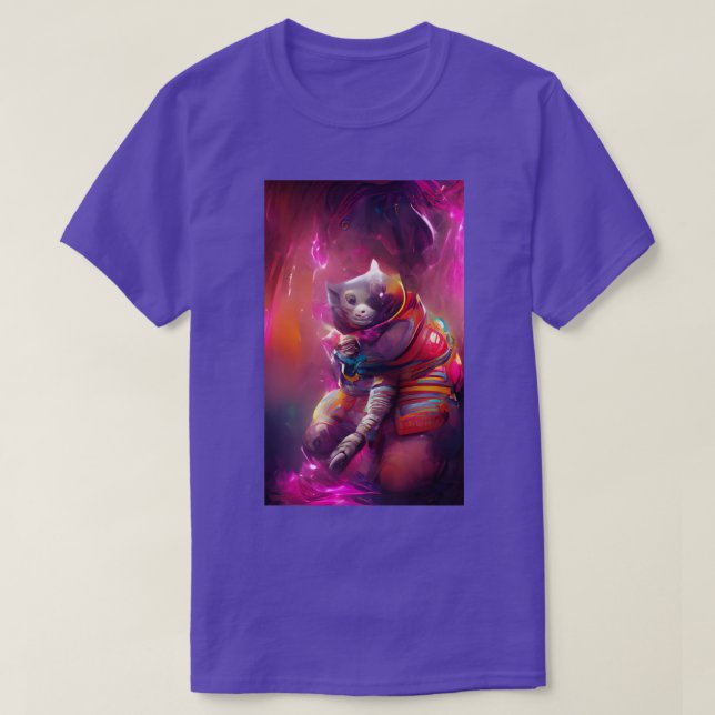 Camiseta Gato de Cosmonauta Estranho (Frente do Design)