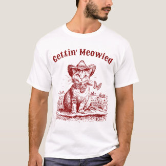 Camiseta Gato de Cowboy Festa de solteira