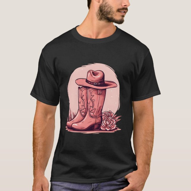 Camiseta Gato De Cowgirl E Arranja Gwes Do Sul (Frente)