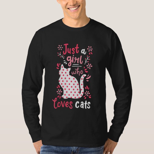 Camiseta Gato De Criança Só Um Gato De Menina (Frente)