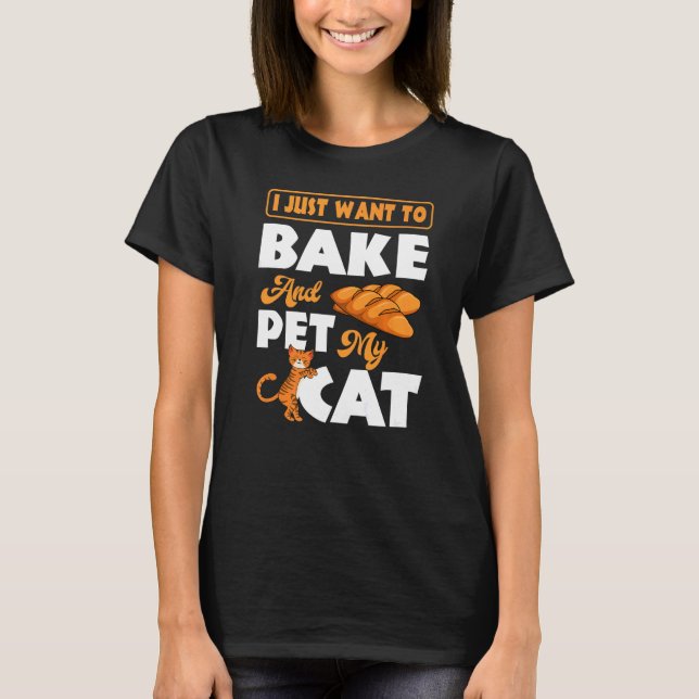 Camiseta Gato De Culinária Da Padaria De Cozinheiros De Pas (Frente)