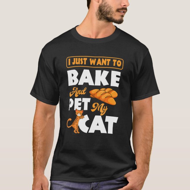 Camiseta Gato De Culinária Da Padaria De Cozinheiros De Pas (Frente)