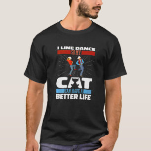Camiseta Gato de Dança em Linha Música Country Dançarino D