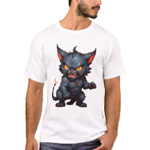 Gato de demônio zangado e engraçado