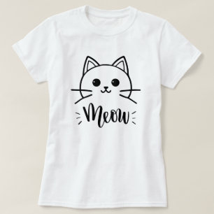 Camiseta Gato de desenho engraçado vetor. Impressão para t-