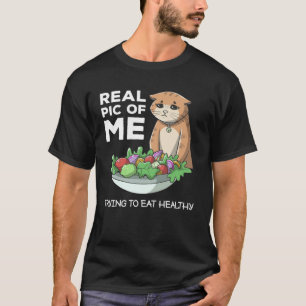 Camiseta Gato de Dieta Emagrecimento Jejum Academia Treino 
