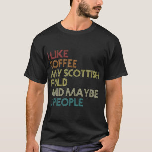Camiseta Gato De Dobra Escocês Para Meninas Coffee Cote Vin