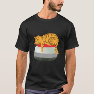Camiseta Gato De Dormir Bastante Sentado Num Esporte De Ped