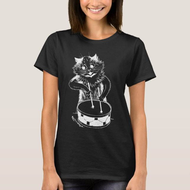 Camiseta Gato de Drummer, Louis Wain (Frente)