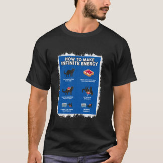 Camiseta Gato de Energia Infinita de Matemática Engraçada e