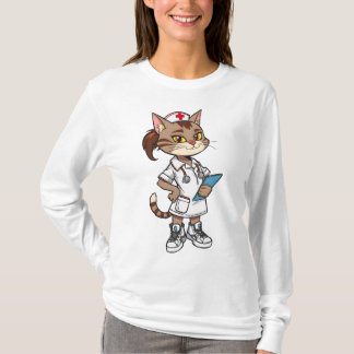 Camiseta Gato de Enfermeira Confiante - Estilo de Animação