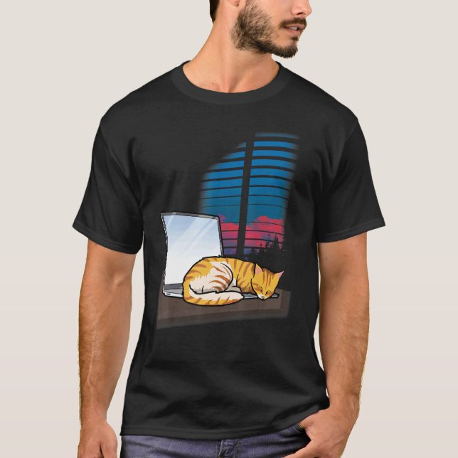 Camiseta Gato de Escritório (Frente)