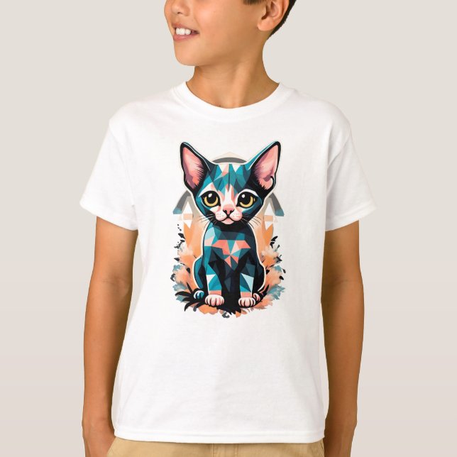 Camiseta Gato de esfinge artístico (Frente)