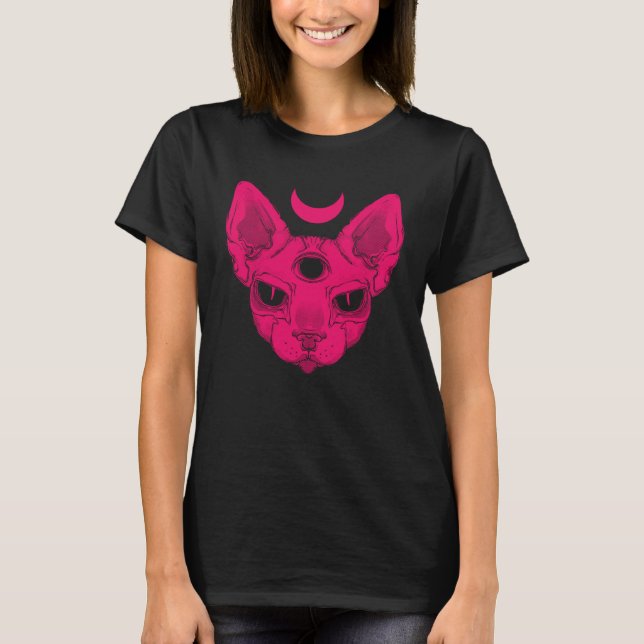 Camiseta Gato de esfinge gótico de Gótico Gótico de Gato de (Frente)
