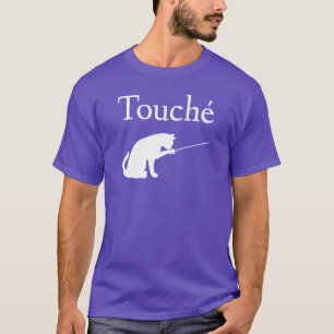 Camiseta Gato de esgrima Touche amante do gato menino de fo