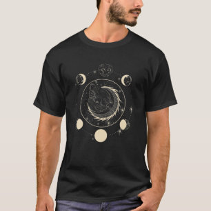 Camiseta Gato De Espaço Não Binário Da Lua Com NB Sinalizad