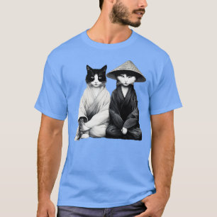 Camiseta Gato de Estilo Japonês