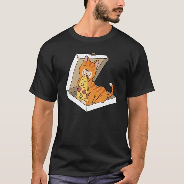 Camiseta Gato de Estimação Pizza Ginger (Frente)