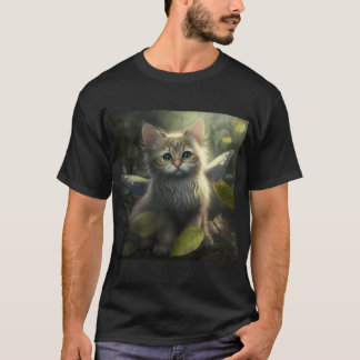 Camiseta Gato de fada sentado na grama