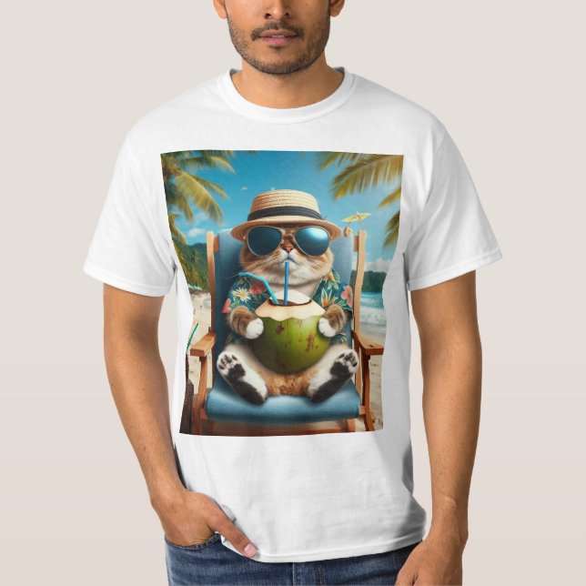 Camiseta Gato de Férias (Frente)