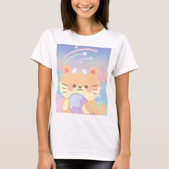 Camiseta gato de férias (Frente)